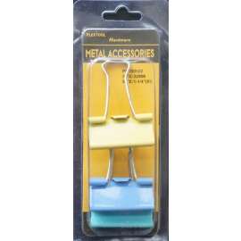 Plextool Binder Clips Assorted Colors 1-1/4", 3pcs/PK, 24 PK/Box, Total 72pcs (PLX00522)