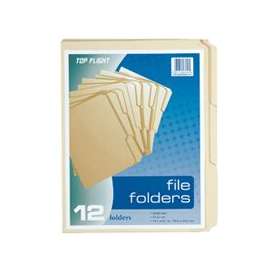 Top Flight 4611415 File Folder, 12 x 9-1/2 in Sheet, 12 Sheet