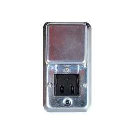 Bussman BP/SRU Box Cover Unit, 15 A, 2-1/4 in Handy Box, Fuse Holder/Three prong Receptacle, 1/2 hp, 125 VAC