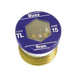 Bussman BP/TL-15 Time-Delay Plug Fuse, 15 A, 125 V, 10 kA IR