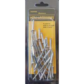 Plextool Rivets, 1/8x1/2", 25pcs/PK, 24 PK/BOX, Total 600pcs (PLX00720)