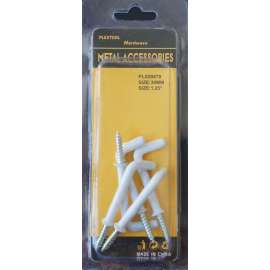 Plextool Plastic Square Hook Screw 1.25", 6pcs/PK, 24 PK/Box, Total 144pcs (PLX00679)