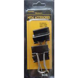 Plextool Binder Clips Black 1-1/4", 3pcs/PK, 24 PK/Box, Total 72pcs (PLX00525)