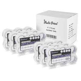 PLASTIC PRINCE Heavy Duty Packing Tape 2mil x 1.88" x 110 Yards, 36 Rolls Clear, Great for Packing, Shipping & Moving