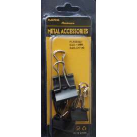 Plextool Binder Clips Black 3/4", 6pcs/PK, 24 PK/Box, Total 144pcs (PLX00523)