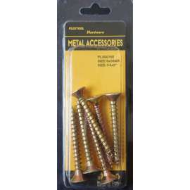 Plextool Wood Golden Tone Phillips, 1/4x2", 6pcs/PK, 24 PK/BOX, Total 144pcs (PLX00768)