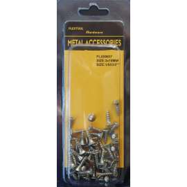 Plextool Flat Head Chipboard Screws 1/8" x 3/8" - 3x10mm, 51pcs - 24 per Box (PLX00637)