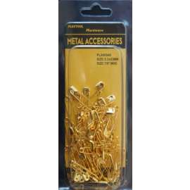 Plextool Safety Pins Golden Tone #00, 7/8", 65pcs/PK, 24 PK/Box, Total 1560pcs (PLX00548)