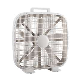 Plexon 20" Box Fan with Carry Handle, 5 Blades, 3 Speed Full-Force Air Circulation with Air Conditioner Floor Fan, for Bedroom/Living Room/Office, White