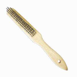 FORGE, Galvanised wire brush 11" (280mm) wooden handle, galvanised wire with 4 row