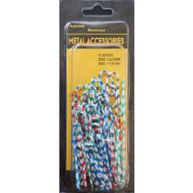 Plextool Paper Clips Striped Assorted Colors #4, 1-1/4", 50pcs/PK, 24 PK/Box, Total 1200pcs (PLX00539)