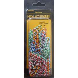 Plextool Paper Clips Striped Assorted Colors #2, 1", 65pcs/PK, 24 PK/Box, Total 1560pcs (PLX00537)