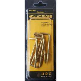 Plextool Metal Square Hook Screw, 1-3/4", 7pcs/PK, 24 PK/Box, Total 168pcs (PLX00826)