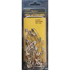 Plextool Safety Pins #0, 1", 50pcs/PK, 24 PK/Box, Total 1200pcs (PLX00547)