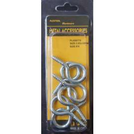 Plextool Metal Screw Eye Lag #10, 6pcs/PK, 24 PK/Box, Total 144pcs (PLX00775)