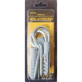 Plextool Hook Screw and Anchor Set, 3", 6pcs/PK, 24 PK/Box, Total 144pcs (PLX00781)