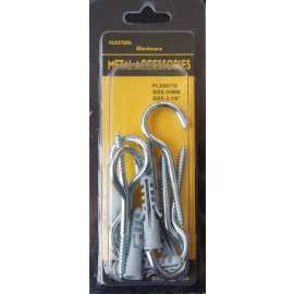 Plextool Hook Screw and Anchor Set, 2-1/8", 12pcs - 24 per Box (PLX00779)