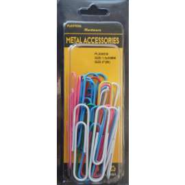 Plextool Paper Clips Assorted Colors #8, 2", 24pcs/PK, 24 PK/Box, Total 576pcs (PLX00536)