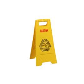 PLASTIC PRINCE Caution Wet Floor Sign Slippery A-Frame Safety When Wet Sign, Heavy-Duty Commercial - Bright Yellow