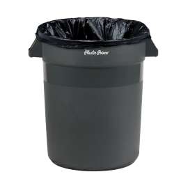 PLASTIC PRINCE 20 Gallon Round Trash Can Container Gray Plastic Commercial Garbage Bin for Home Garage Restaurants Warehouses