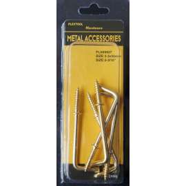 Plextool Metal Square Hook Screw, 2-3/16", 5pcs/PK, 24 PK/Box, Total 120pcs (PLX00827)