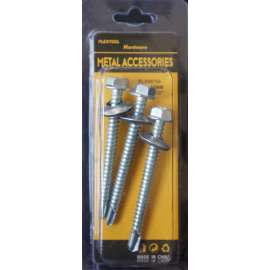 Plextool Hex Washer Head Sheet Metal Screws, 1-1/2", 4pcs/PK, 24 PK/Box, Total 96pcs (PLX00753)