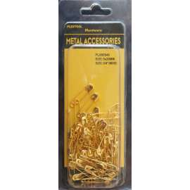 Plextool Safety Pins Golden Tone #000, 3/4", 65pcs/PK, 24 PK/Box, Total 1560pcs (PLX00549)
