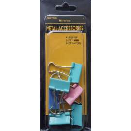 Plextool Binder Clips Assorted Colors 3/4", 6pcs/PK, 24 PK/Box, Total 144pcs (PLX00520)