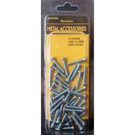 Plextool Round Head Machine Screws, 1/8x5/8", 40pcs/PK, 24 PK/Box, Total 960pcs (PLX00608)