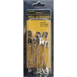 Plextool Safety Pins #4, 2-1/4", 14pcs/PK, 24 PK/Box, Total 336pcs (PLX00543)