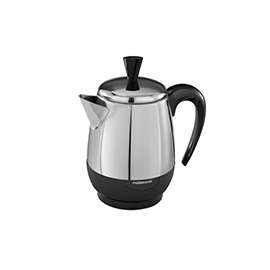 Farberware FCP240 Electric Percolator, 120 V, 1 W, 2 to 4 Cups Capacity, Stainless Steel