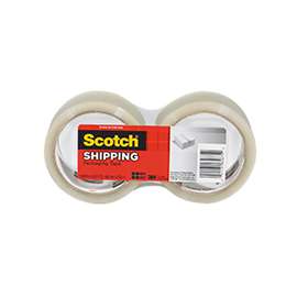 Scotch 3350-2 Lightweight Packaging Tape, 54.6 yd L, 1.88 in W, 2.2 mil Thick, Hot Melt Adhesive, Clear