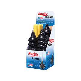 Korky 093-30 Toilet Plunger, 6 in Cup, Straight Handle