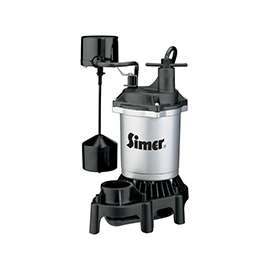 Sta-Rite Simer 2164 Sump Pump, 115 V, 3.9 A, 1-1/4 in Inlet, 1-1/2 in Outlet, 660 gph