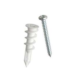 Buildex E-Z Ancor 11353 Wall Anchor, Flat Head, 50 lb Weight Capacity, Fiber Nylon