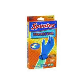 Spontex 11951 Heavy-Duty Protector Gloves, S, Blue, Rubber