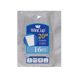 WinCup 240HW Beverage Cup, 16 oz Cup, Foam