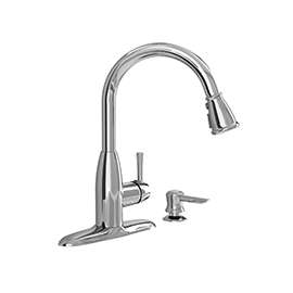 American Standard McKenzie 9012.301.002 Kitchen Faucet with Soap Dispenser, 1-Faucet Handle, 8 in H Spout, Zinc