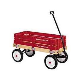 RADIO FLYER 24 Wagon, 150 lb Capacity, Wood, Red