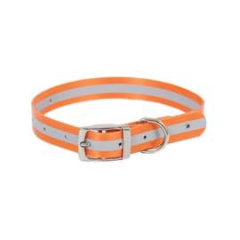 Ruffmaxx 10795 Dog Collar, 14 to 22 in L Collar, Thermoplastic Polyurethane, Gray/Orange