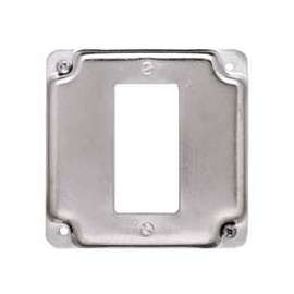 RACO 808C Exposed Work Cover, 4-3/16 in L, 4-3/16 in W, Square, Galvanized Steel, For 1-GFCI Receptacles