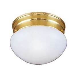 Boston Harbor Dimmable Round Ceiling Light Fixture, (1) 60/13 W Medium A19/Cfl Lamp, Polished Brass
