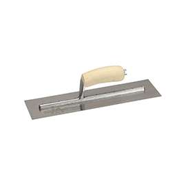 Marshalltown MXS57 Finishing Trowel, Tempered Blade, Curved Handle, Spring Steel Blade, Gray Handle