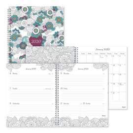 Doodleplan Weekly/Monthly Appointment Book, 11 x 8 1/2, Botanica, 2020