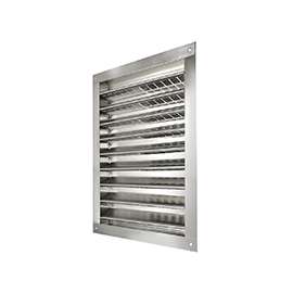 Master Flow DA1218 Dual Louver, 18 in L x 12 in w Rough Opening, Aluminum, Silver