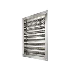 Master Flow DA1424 Dual Louver, 24 in L x 14 in W Rough Opening, Aluminum, Silver