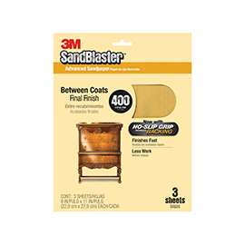 3M SandBlaster 20400-G Sanding Sheet, 400-Grit, Paper Backing, Aluminum Oxide