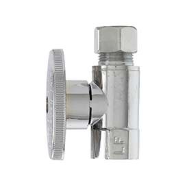 Plumb Pak PP52PCLF Shut-Off Valve, 3/8 x 3/8 in FIP x Compression, Brass, Chrome