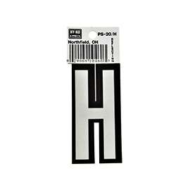 HY-KO PS-20/H Reflective Letter, Character H, 3-1/4 in H Character, Black/White Character