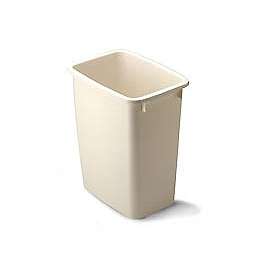 Rubbermaid FG280500BISQU Waste Basket, 21 qt Capacity, Rectangular, Plastic, Bisque